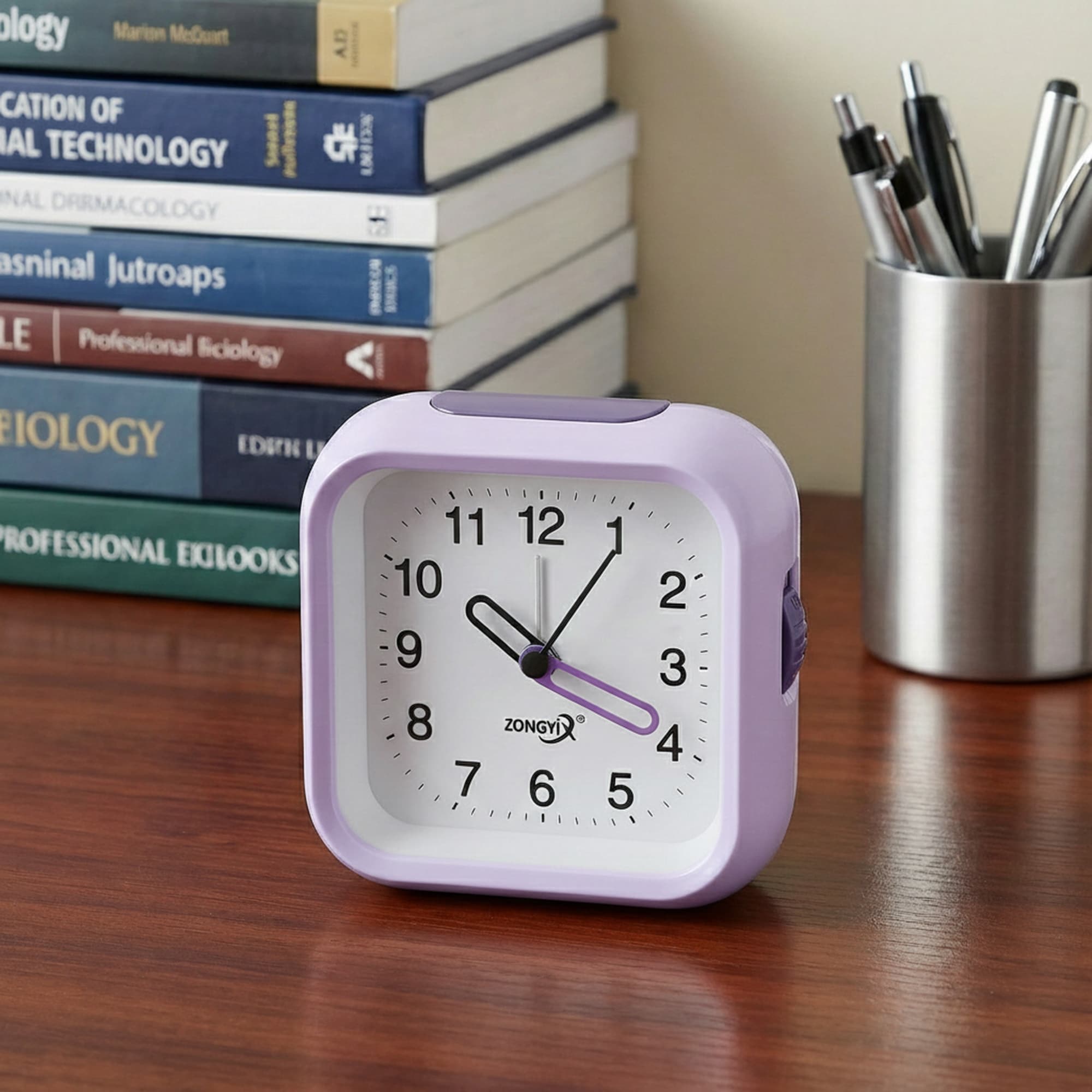 Silent Mechanical Alarm Clock, Non-Tick Movement, Macaron Colors, Snooze Fucition for Bedroom - 4.4"L x 1.9"W x 4.1"H