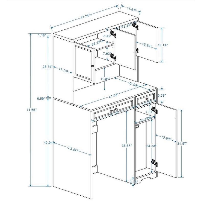 Anmytek Space Saving Storage Cabinet Laundry Washer Pedestal Kitchen Appliance Organizer