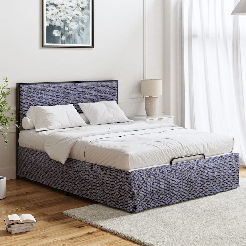 Oliver Modern Washable Slipcover Bed Upholstered Metal by HULALA HOME