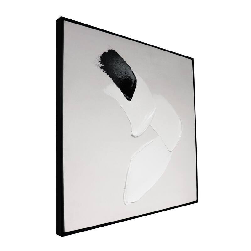 Pasargad Home Motions Hand-Painted Minimalist Oil Painting on Canvas