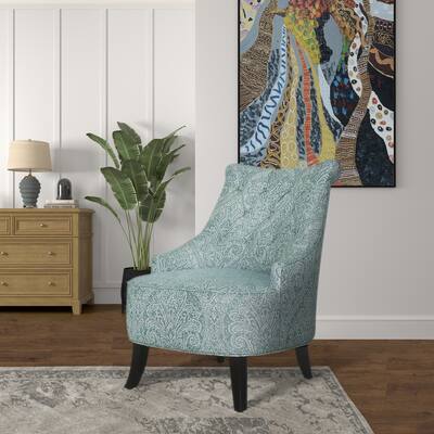 Homy Casa 27.5" Wide Pattern Upholstered Wingback Accent Chair