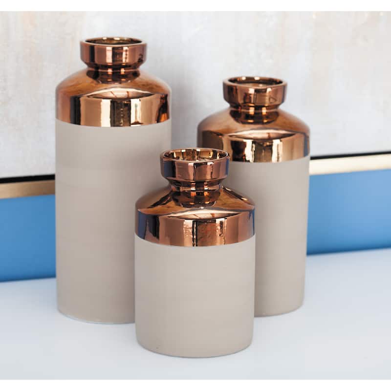 Grey Ceramic Contemporary Vase (Set of 3)