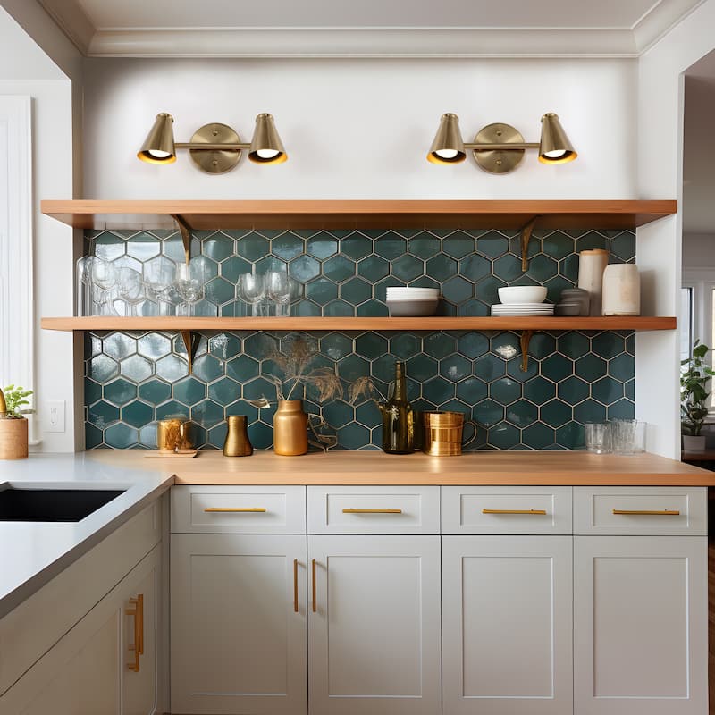 Modern 2-Light Black Gold Bathroom Vanity Light Dimmable Metal Wall Sconces