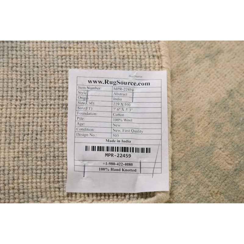 Contemporary Abstract Oriental Area Rug Handmade Wool Carpet - 5'3"x 7'6"