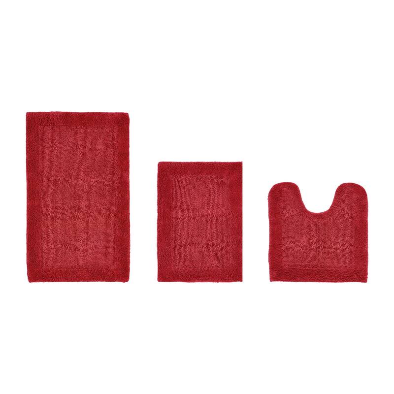 Better Trends Bath Rugs Set 100% Cotton Tufted Soft Water Absorbent Bathroom Rug for Shower, Sink Bath Mats Edge Collection