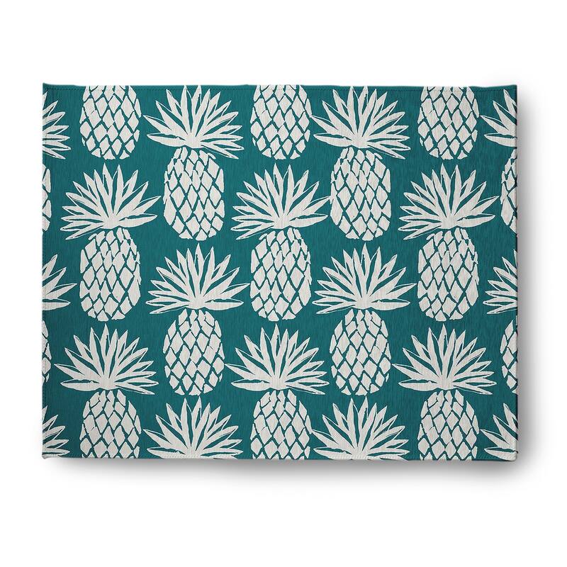 Pineapple Pattern Indoor/Outdoor Rug - Ocean Teal - 8' x 10'