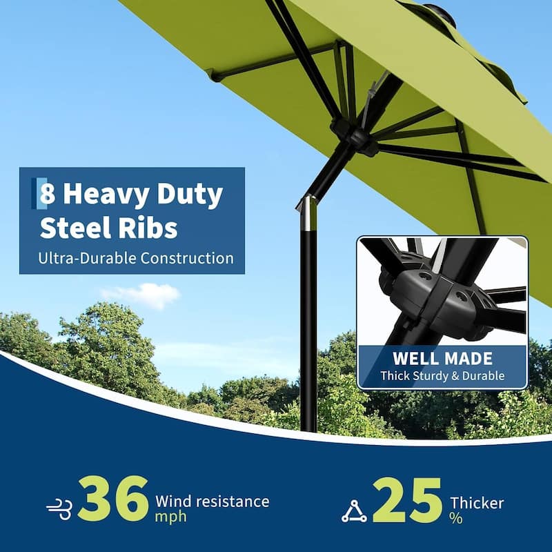 9FT Patio Umbrella with Smooth Crank Lift UV Protection Waterproof for Pool, Deck, Yard, Garden (No Base)