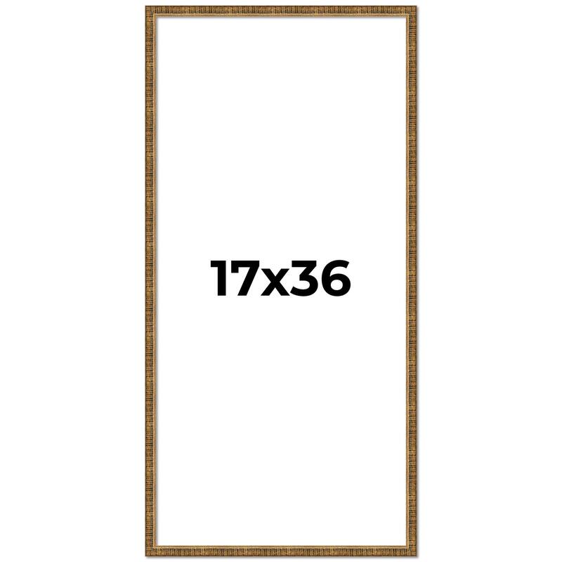 17x36 Frame Gold Solid Wood Picture Frame - Complete Modern Photo