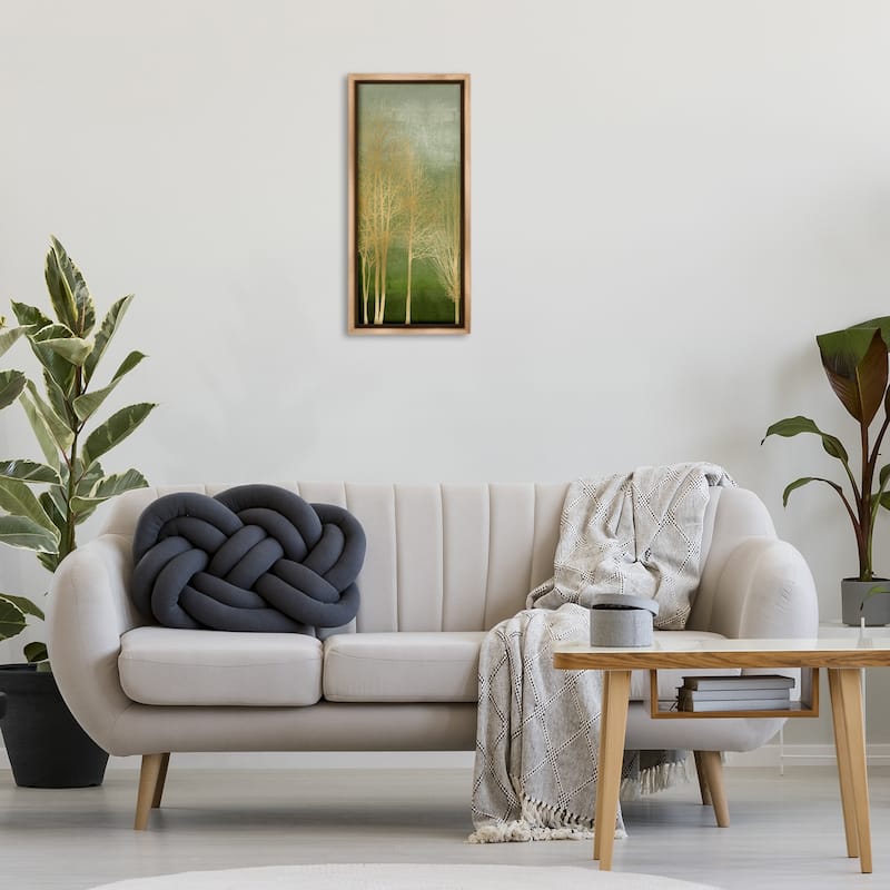 Stupell Minimal Gold Branches Framed Floater Canvas Wall Art Design By Kate Bennett