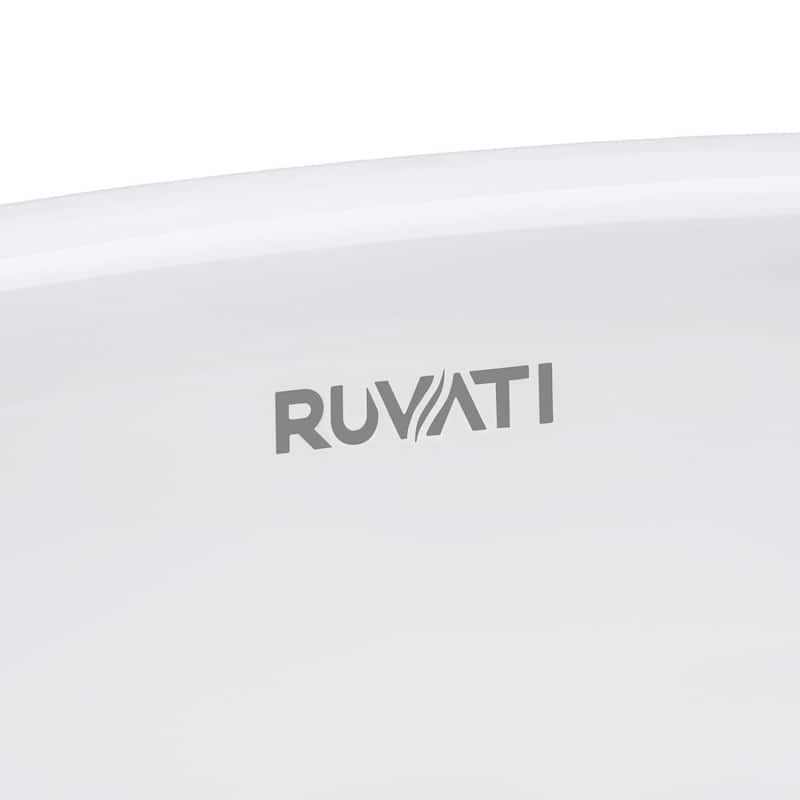 Ruvati 18 x 12-3/4 inch Undermount Bathroom Sink White Rectangular Porcelain Ceramic with Overflow - RVB0720