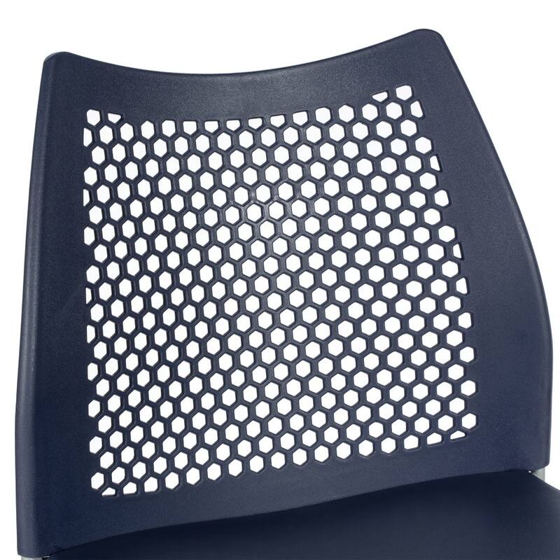 3 Pack Stackable Sled Base Counterstool with Vented Back and Integrated Footrest - 19.75"W x 22"D x 37.5"H