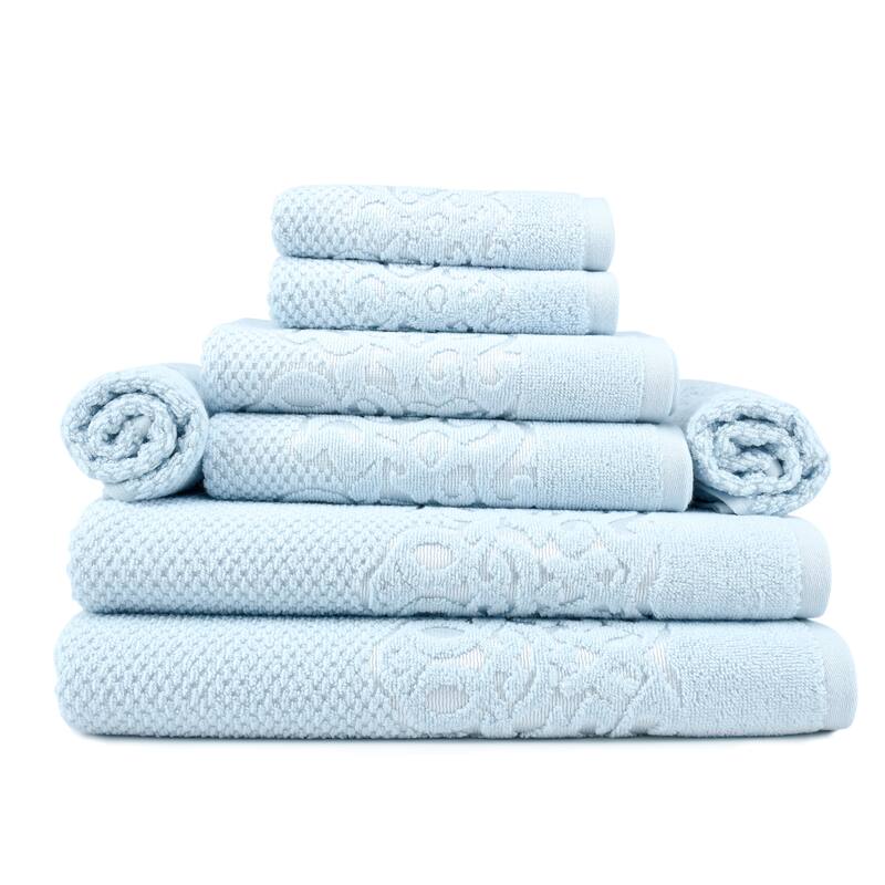 East'N Blue Galata Turkish Cotton Bath Towel Set (Set of 8) - (2 Bath Towel, 2 Hand Towel, 4 Washcloth)