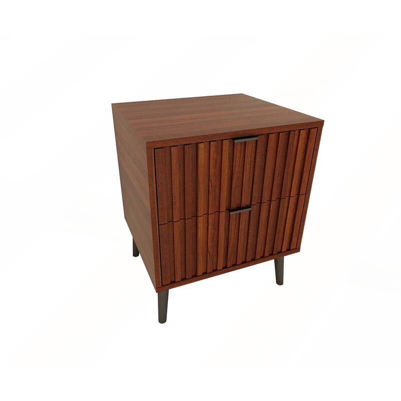 Stylish Wooden Nightstand with 2 Drawers for a Tidy Bedroom