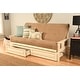 preview thumbnail 24 of 31, Somette Beli Mont Antique White Full-size Storage Futon Set with Mattress Suede Peat