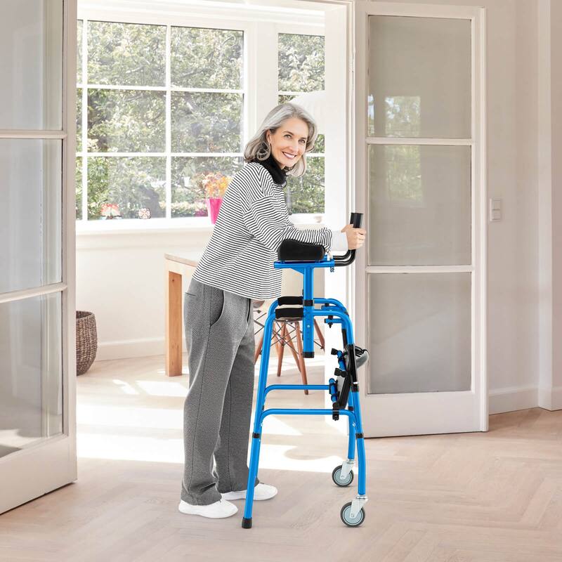 Costway Versatile Rolling Walker All Terrain Stand-Assist Walker with - See Details