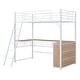 preview thumbnail 7 of 11, Twin Metal Loft Bed Frame with 3 Layers of Shelves and L-shaped Desk