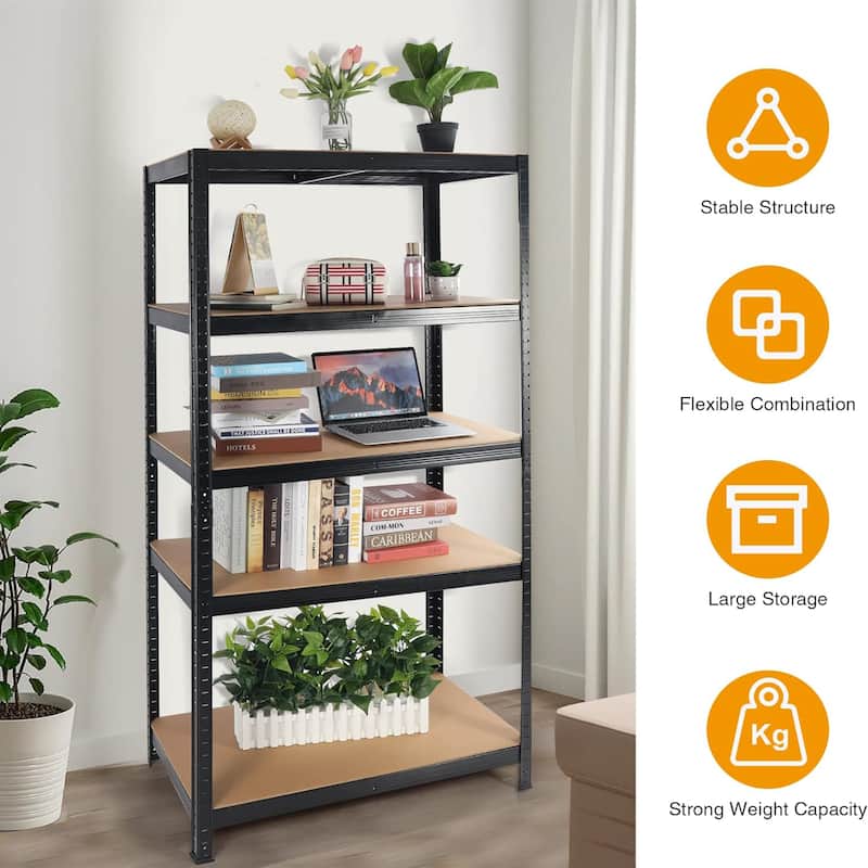 5-Tier 2000LBS Capacity Heavy Duty Garage Storage Shelves with Adjustable Height - 71 "H x 35.5 "W x 15.8" D