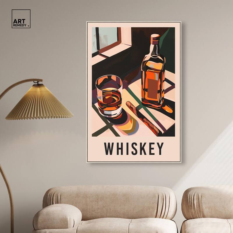 Whiskey Poster Canvas by Art Remedy