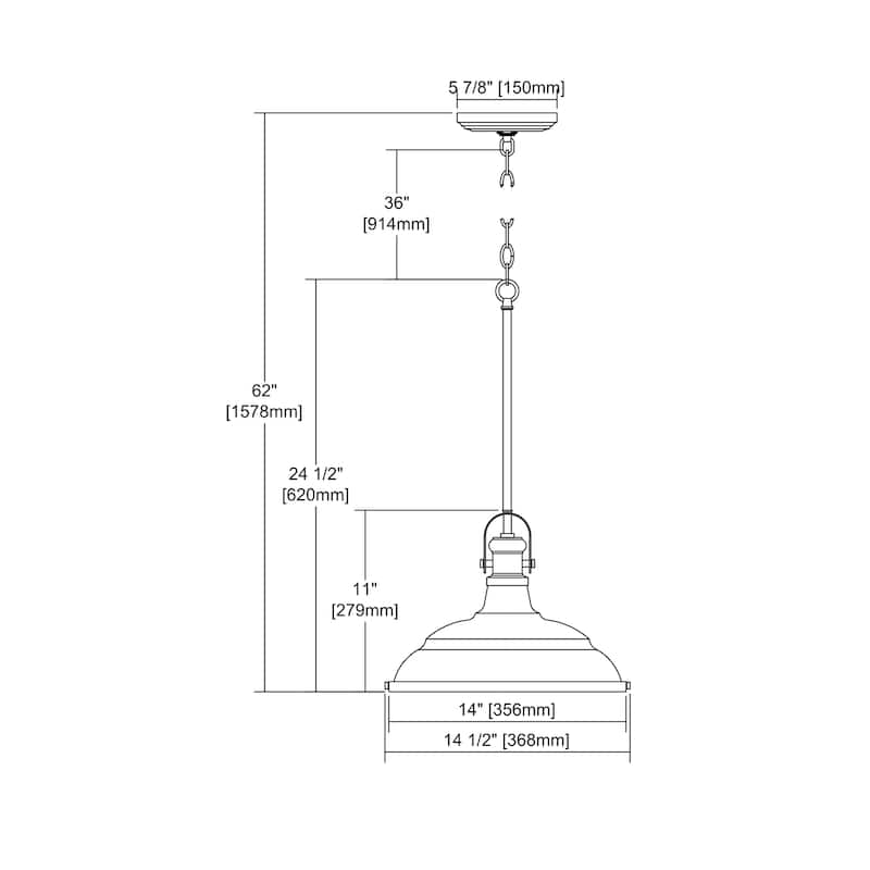 Blakesley 14-inch Wide 1-Light Pendant in Brushed Nickel - 14in W x 14in D x 11in H