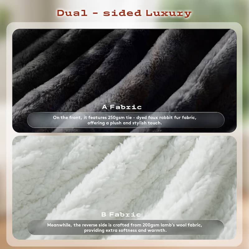 Plush Reversible Flannel and Sherpa Electric Throw Blanket with Safe Auto Shut-Off