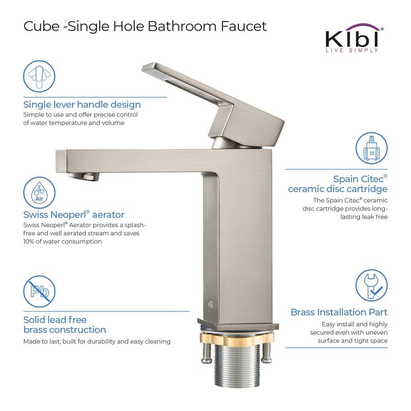 Single-handle Bathroom Vanity Sink Faucet w/ Water Hose