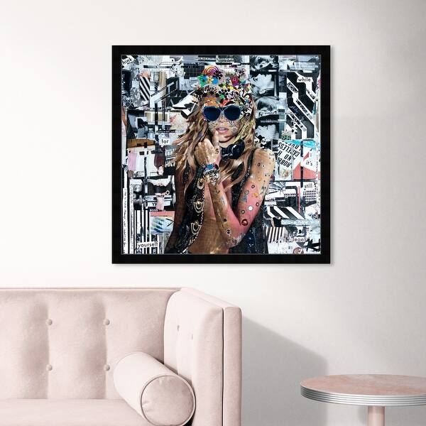slide 1 of 27, Oliver Gal 'Katy Hirschfeld - BraveNewWorld' Fashion and Glam Wall Art Framed Print Portraits - Brown, Black 24 x 24 - Black