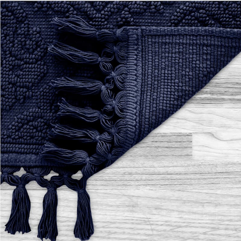 Jean Pierre Ricardo Cotton Fringe 2-Piece Bath Rug Set