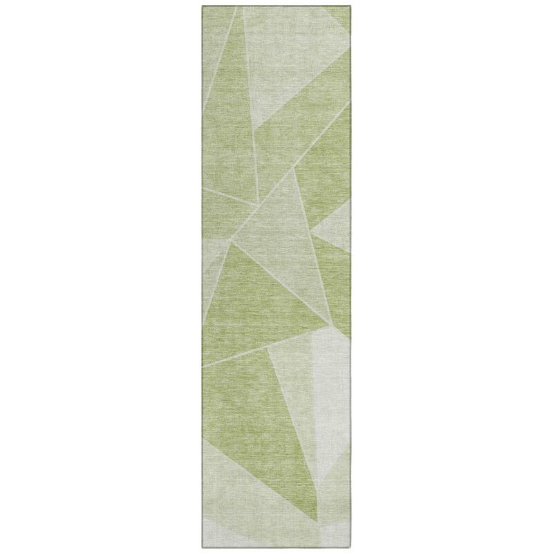 Machine Washable Indoor/ Outdoor Chantille Contemporary Mosaic Rug
