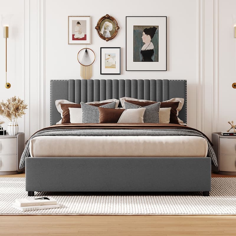 Queen Size Upholstered Platform Bed