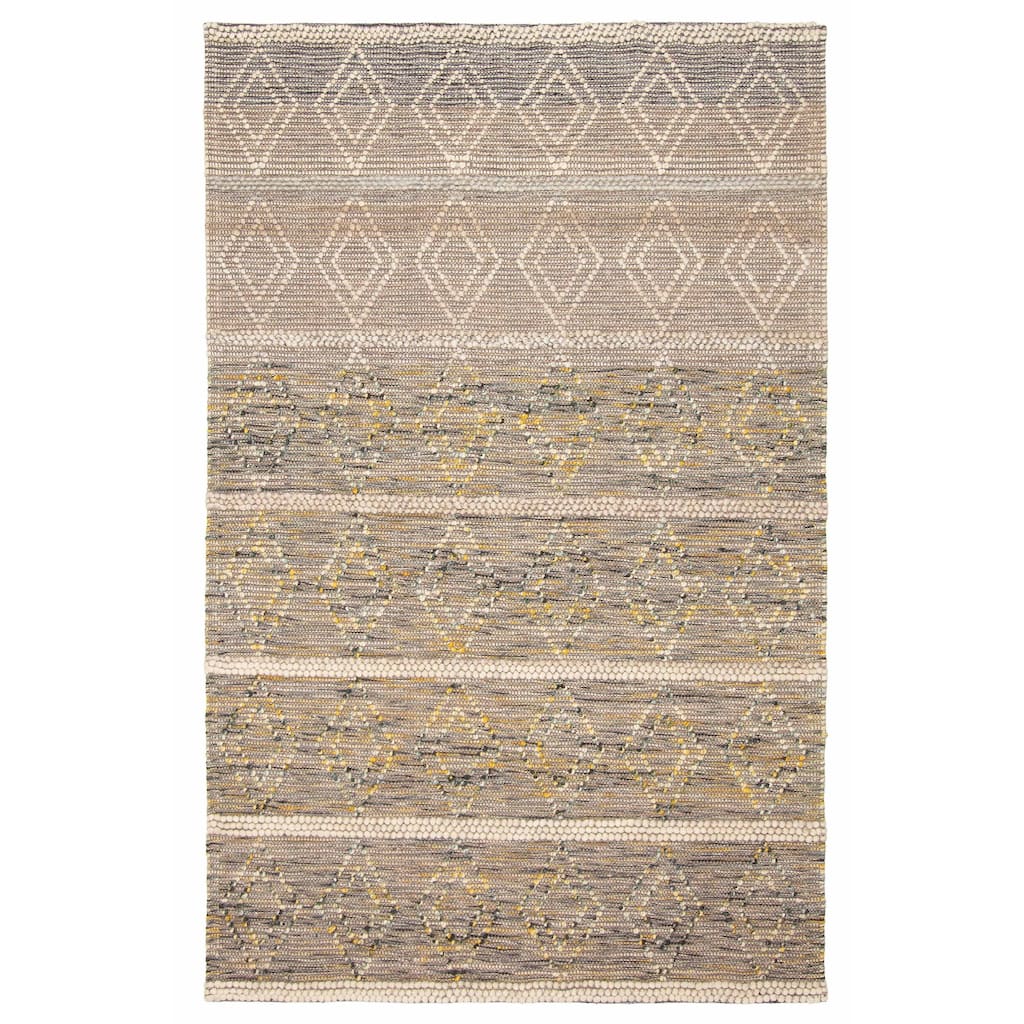 ECARPETGALLERY Braid weave Sienna Tan Wool Rug - 5'0 x 7'10