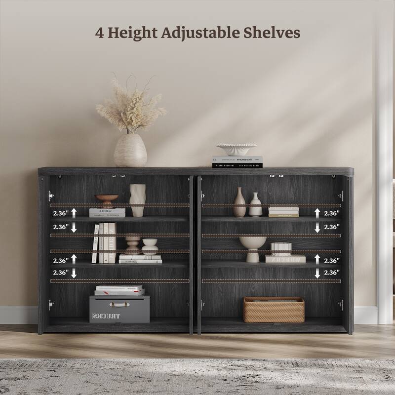 66.3W"Storage Cabinet with Adjustable Shelves