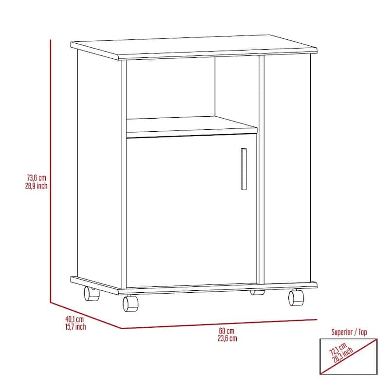 Kit Lower Microwave Cabinet, Single Door, Three Side Shelves