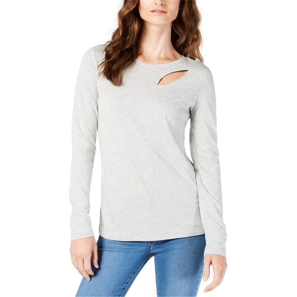 I-N-C Womens Cutout Basic T-Shirt. Opens flyout.