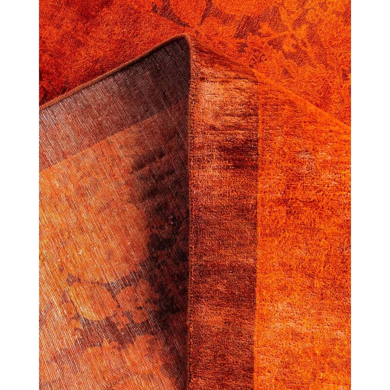 Fine Vibrance One-of-a-Kind Hand-Knotted Area Rug - Orange, 6' 1" x 6' 5" - 6' 1" x 6' 5"