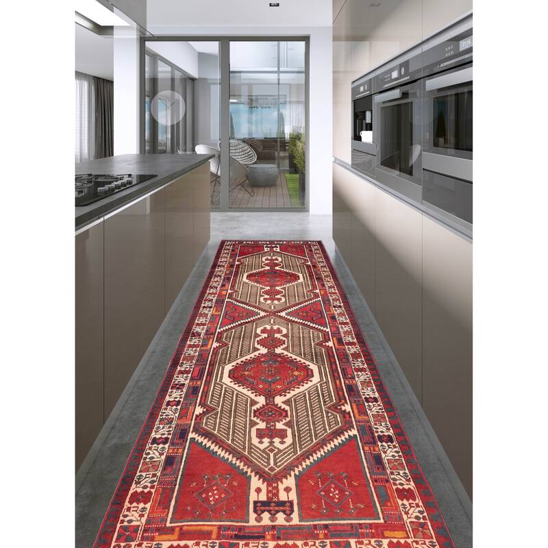 ECARPETGALLERY Hand-knotted Konya Anatolian Red Wool Rug - 3'6 x 11'1