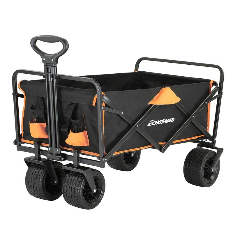 Heavy-Duty 350lb Capacity All-Terrain Folding Wagon - Collapsible Utility Cart with Large Wheels