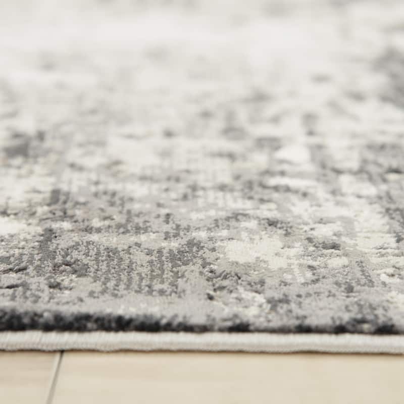 Alora Decor Graystone Contemporary Ivory Polyester Area Rug