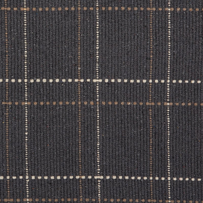 DII French Blue Variegated Plaid Recycled Yarn Rug (Set of 2) - Big