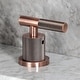 preview thumbnail 26 of 34, Kingston Brass Convergent Two-Handle 3-Hole Deck Mount Widespread Bathroom Faucet with Knurled Handle and Brass Pop-Up Drain
