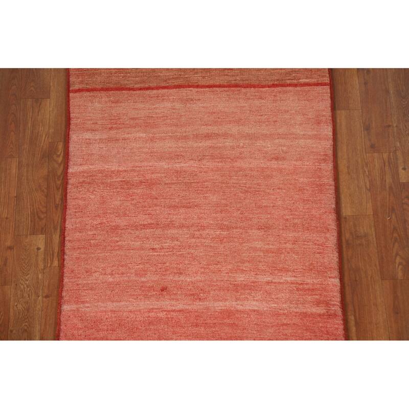 Striped Gabbeh Persian Vintage Area Rug Handmade Wool Carpet - 2'7"x 5'6"