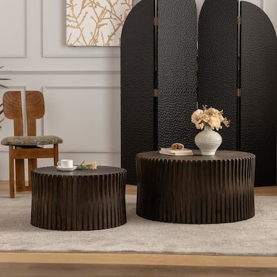 Cylindrical Nesting Coffee Table Set