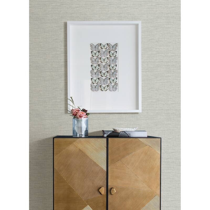 Barnaby Light Grey Faux Grasscloth Wallpaper