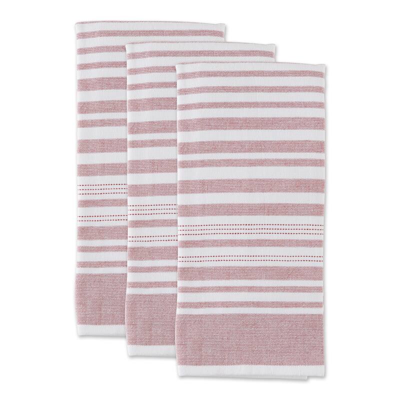 Asst Barn Red French Terry Dishtowel Set/3