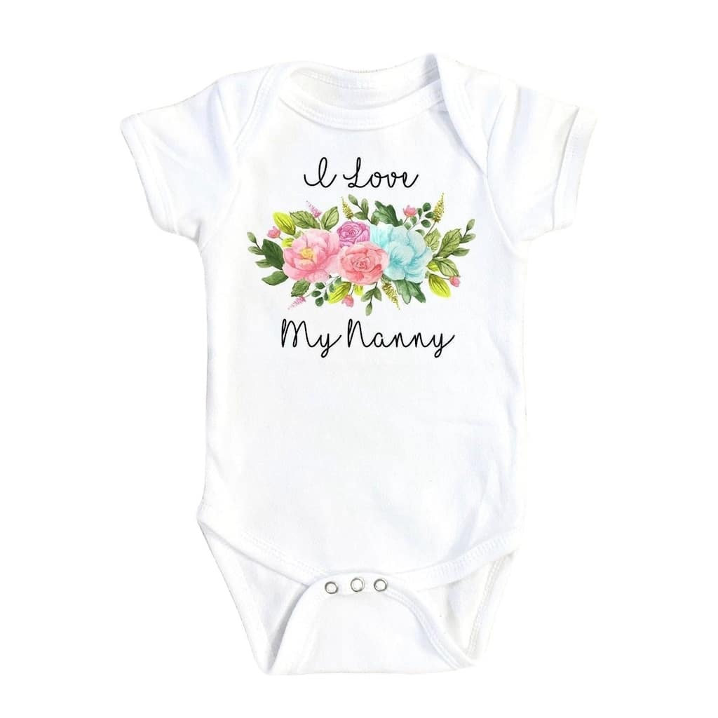 Nanny Floral - Baby Boy Girl Clothes Infant Bodysuit Funny Cute Newborn