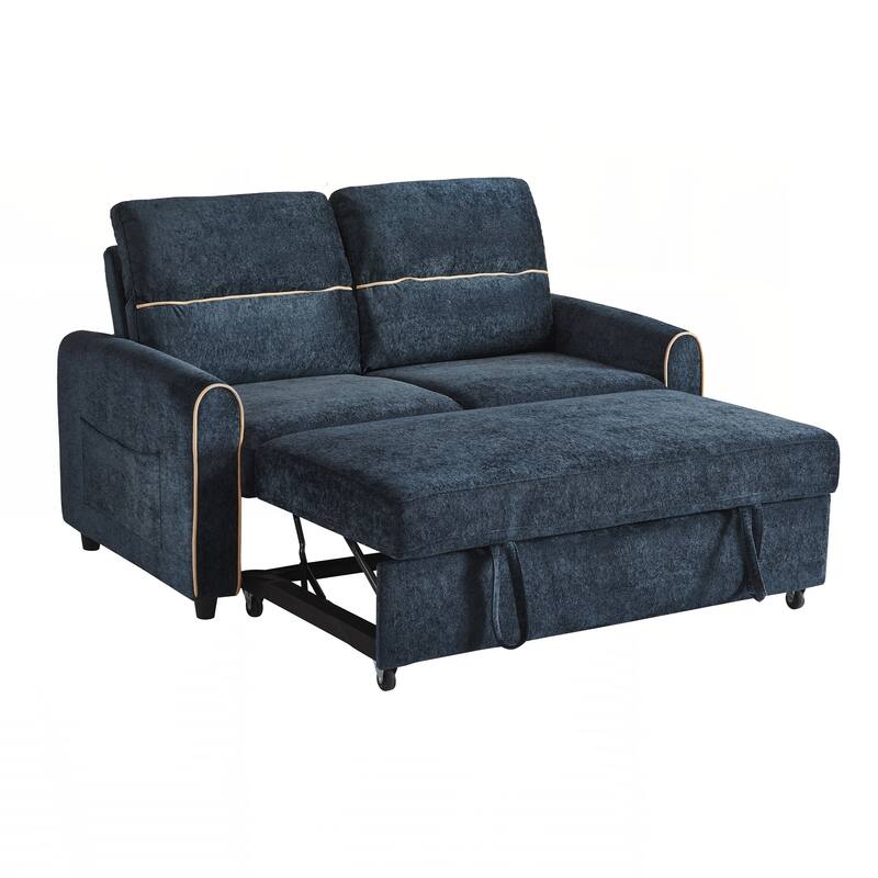 Pull Out Sofa Bed, 58-inch Sofa Bed, Sleeper Sofa, Loveseat Sofa with Adjustable 3 -Position Backrest