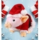 preview thumbnail 4 of 4, DolliBu Santa Squat Piggy Stuffed Animal Plush Toy with Santa Outfit - 7 Inches