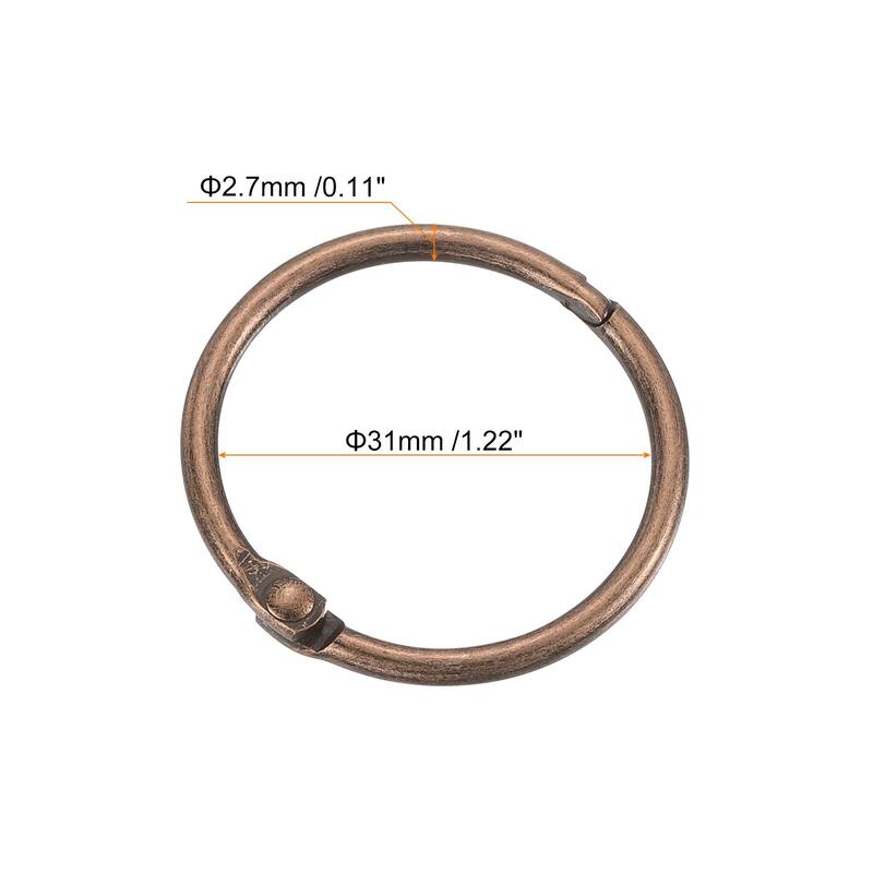 Shower Curtain Rings, 6pcs - Loose Leaf Binder Rings