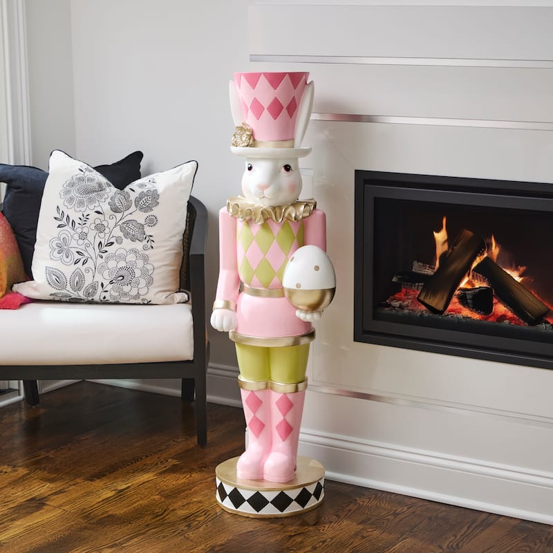 48"Resin Garden Bunny With Egg