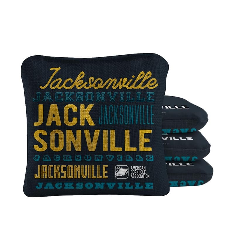 Jacksonville Football Black Dual Sided Cornhole Bags