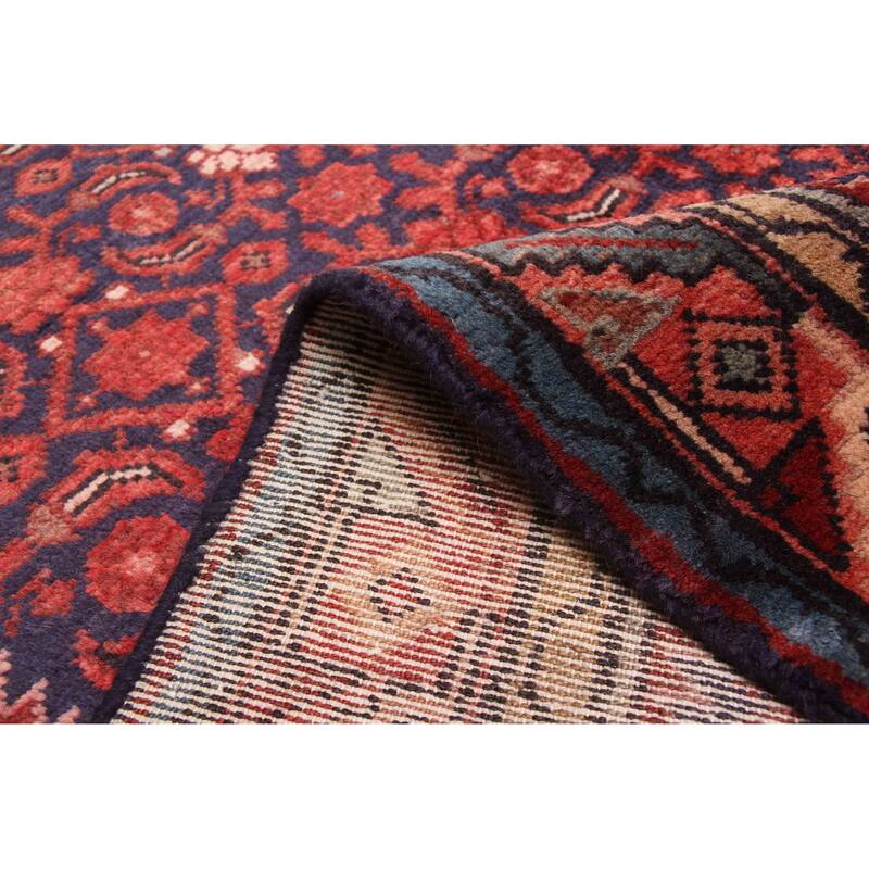 ECARPETGALLERY Hand-knotted Andelz Dark Navy, Red Wool Rug - 3'3 x 9'8